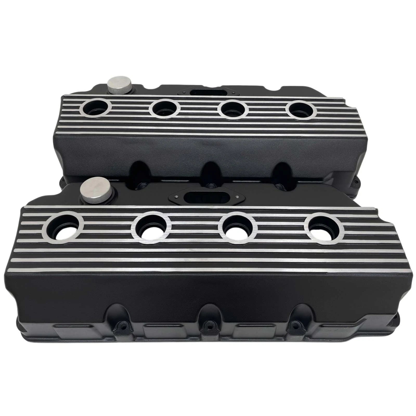 Mopar HEMI Valve Covers | Die Cast Aluminum - All Fin Design | Black Powder Coat